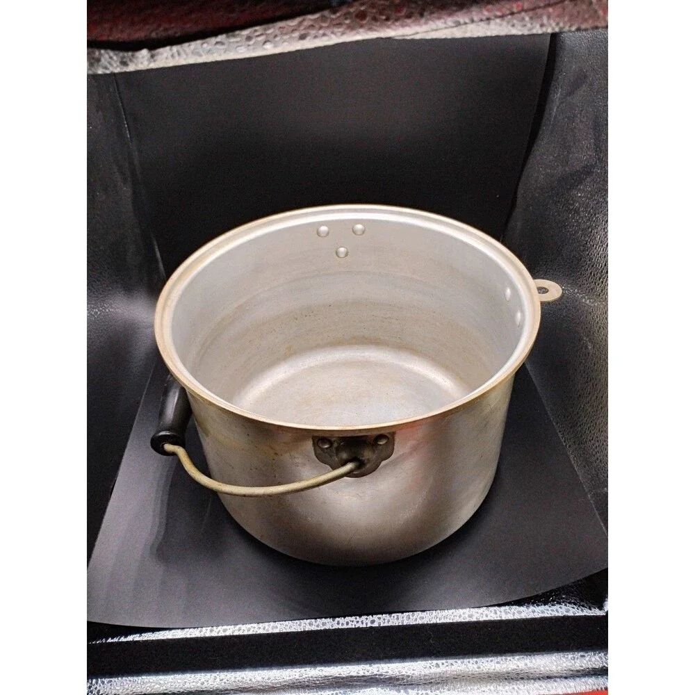Vtg. Sears Best Maid of Honor 10 Quart Aluminum Pot w/Lid & Locking Bail Handle